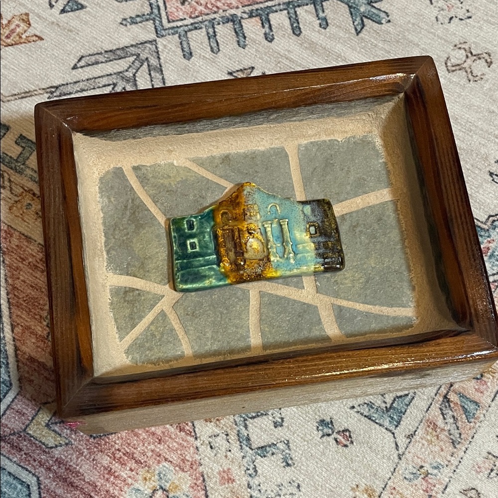 Artistic Ceramic Alamo on tiles in Wooden Frame